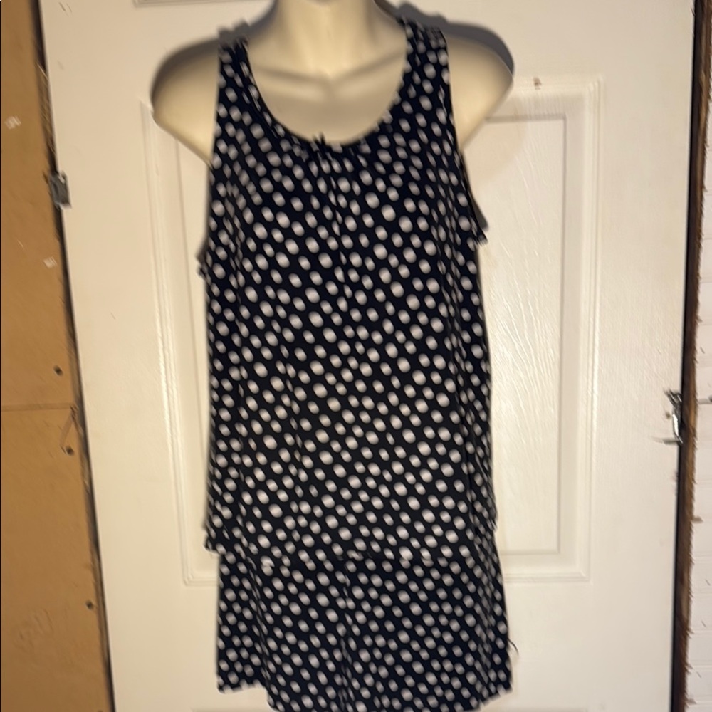 White House Black Market Polka Dot Sleeveless Top